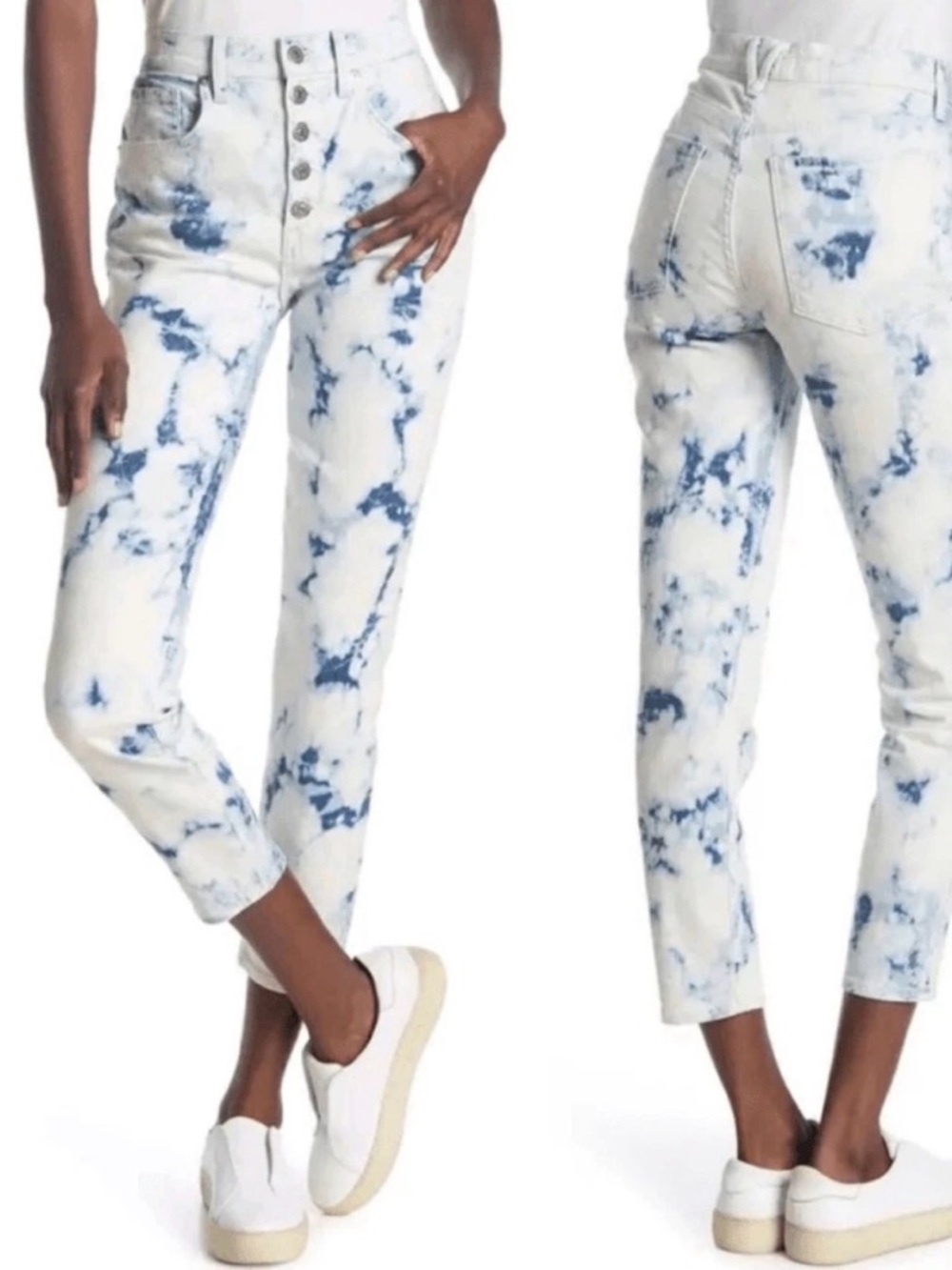 Veronica Beard Debbie High Rise Button Fly Tie-Dye Ankle Jeans- Size 32/14